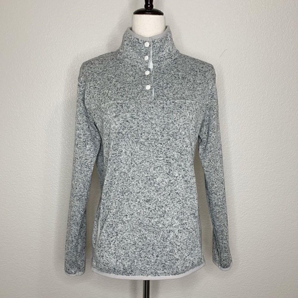 Eddie Bauer Women’s Snap Front Mock Neck Pullover Sweater, Sz Medium